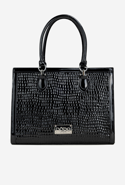Lakierowana Torebka Z Tłoczonym Wzorem NOBO BAG6150-M20 Czarna