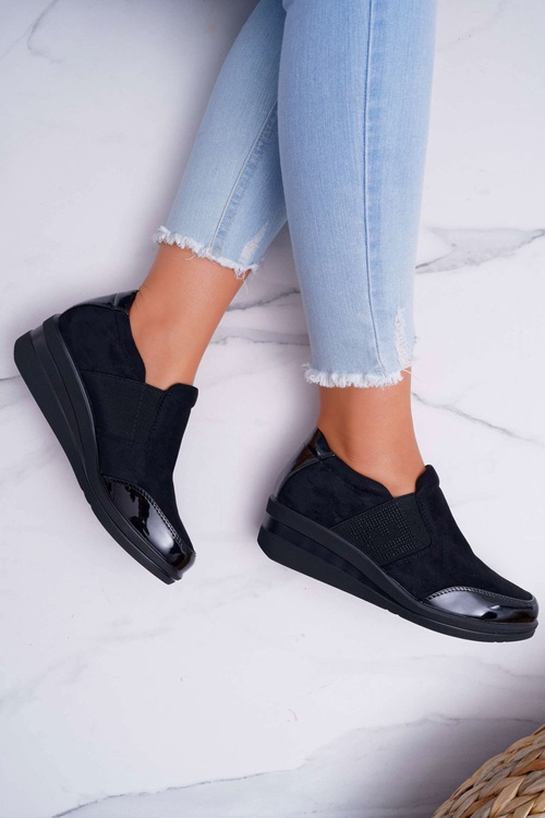 Sneakersy Na Koturnie Sergio Leone PB225 Czarne