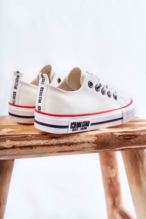 Dziecięce Skórzane Trampki BIG STAR KK374038 Białe