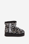 Dziecięce Śniegowce Botki Ocieplane Z Cekinami Czarno-Srebrne Rebbica