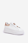 Sneakersy Damskie Z Przypinkami Białe Bralinea