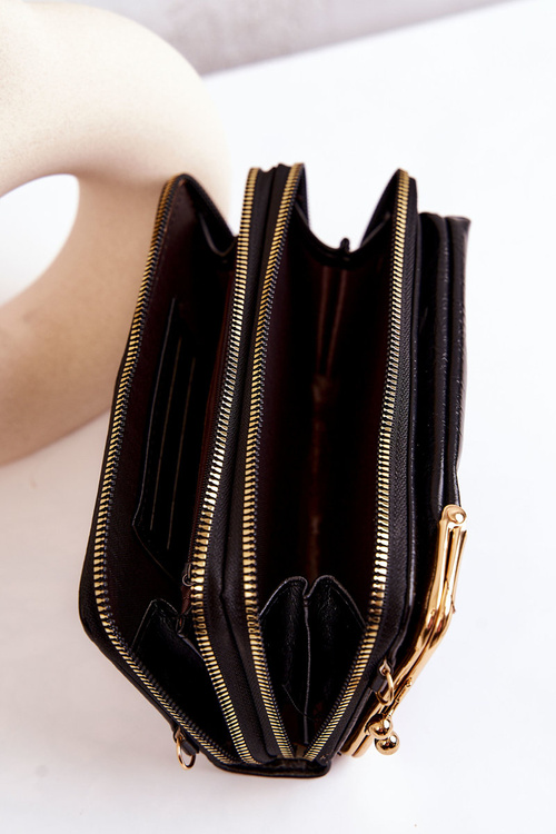 Portfel Torebka 2w1 Na Bigiel Czarny Leonore