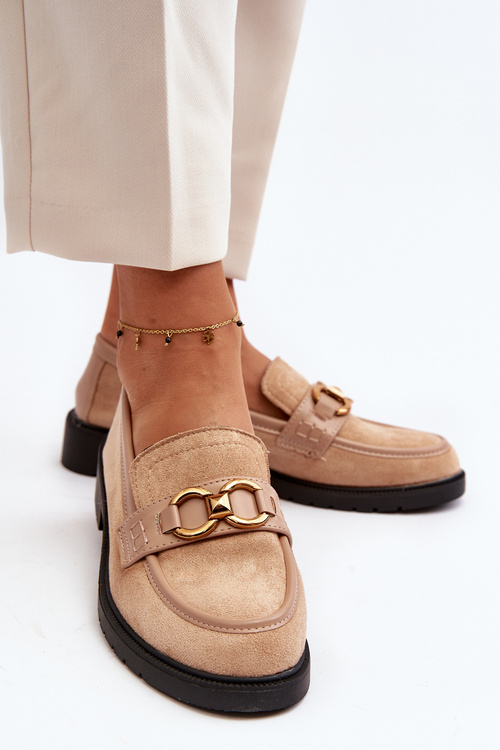 Klasyczne Mokasyny Damskie Beżowe Fiviana