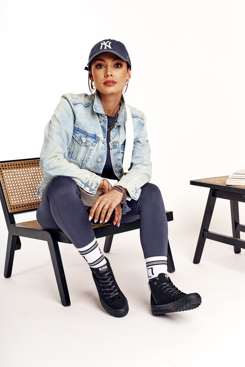 Damskie Wysokie Trampki Na Dużej Podeszwie BIG STAR FF274244 Czarne