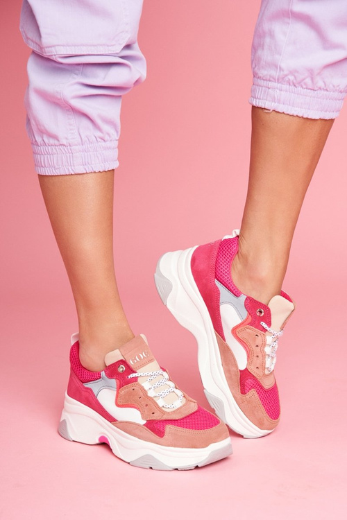 Damskie Sportowe Skórzane Obuwie GOE Różowe FF2N3010