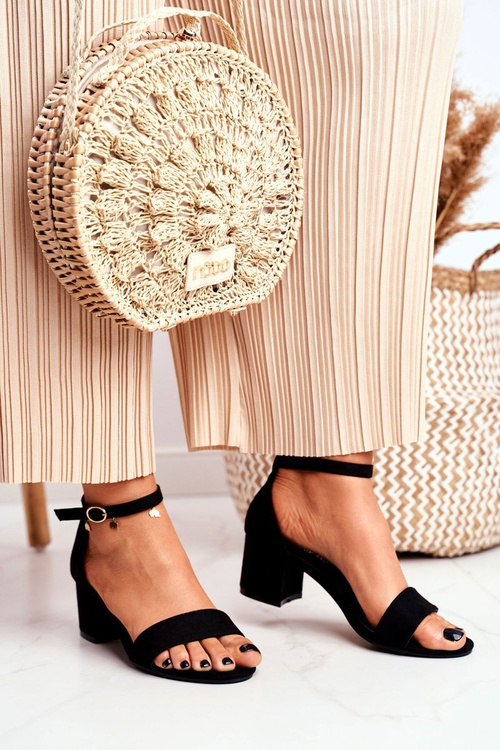 Sandały Damskie Zamszowe Czarne Oh Baby!