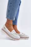 Damskie Ażurowe Mokasyny Białe Twista