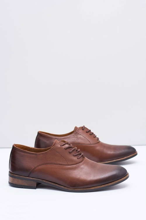 Półbuty Męskie Bednarek Skórzane Wizytowe Brązowe Clark