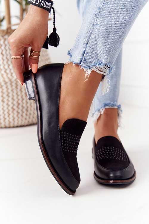 Damskie Mokasyny Sergio Leone PB255 Czarne