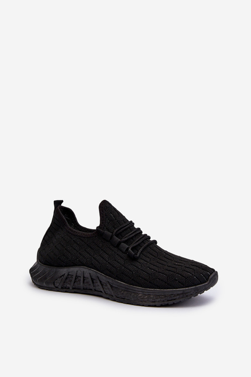 Materiałowe Lekkie Buty Sportowe Damskie Czarne Xalara