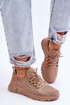 Damskie Wsuwane Buty Sportowe Sneakersy Ciemnobeżowe Rosett