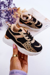 Dziecięce Sportowe Buty Sneakersy Czarno-Beżowe Kizzie
