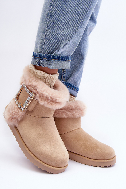 Śniegowce Ocieplane Z Klamrą Beżowe Dulca