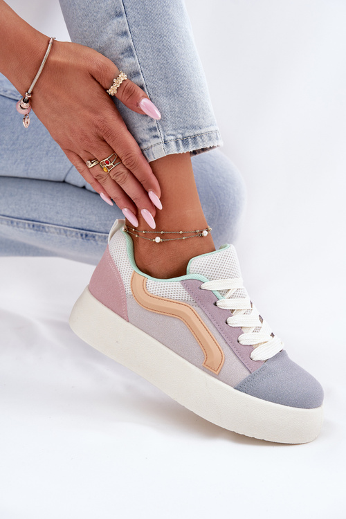Sneakersy Damskie Na Platformie Multikolor Tellnira