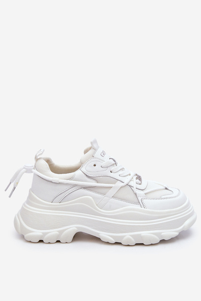 Buty Sportowe Na Masywnej Platformie GOE LL2N4029 Białe