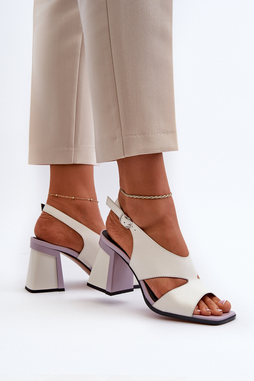 Sandały Damskie Na Słupku Białe D&A MR38-153