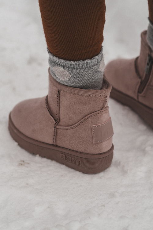 Dziecięce Śniegowce Ocieplane Na Suwak Różowe Big Star MM374101