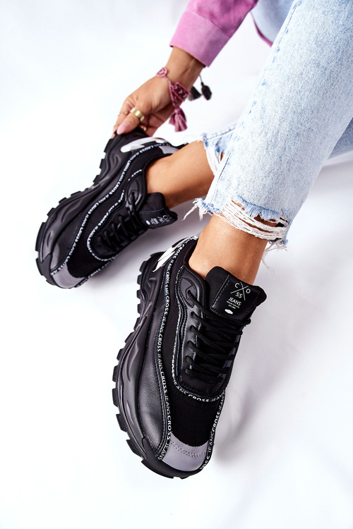 Damskie Sportowe Buty Cross Jeans II2R4018C Czarne