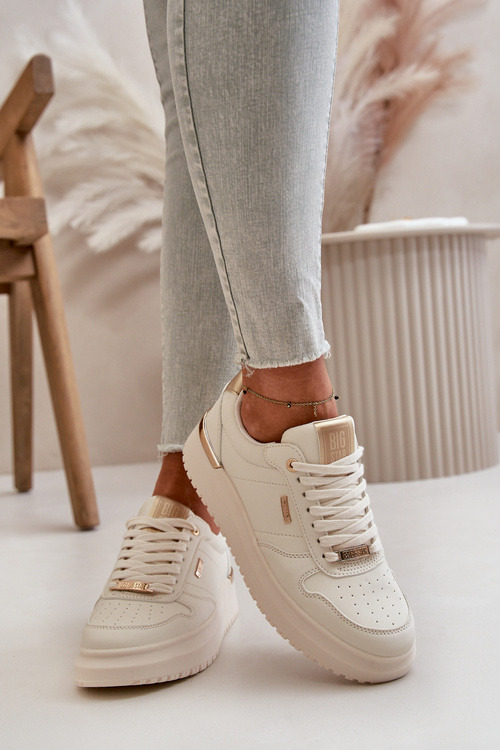 Sneakersy Damskie Na Platformie Big Star OO274757 HI-POLY SYSTEM Białe