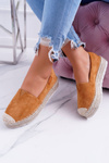 Wsuwane Zamszowe Espadryle Camel Mariako
