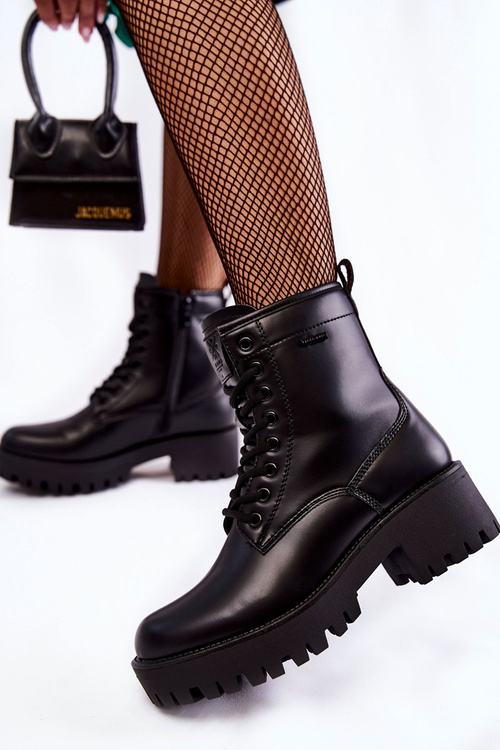 Damskie Botki Workery Cross Jeans KK2R4070C Czarne