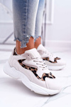 Sportowe Damskie Buty Beżowe Leopard Mezeno