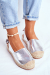 Espadryle Damskie Srebrne Kontres