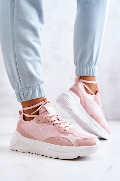 Modne Sneakersy Buty Sportowe Big Star JJ274595 Różowe