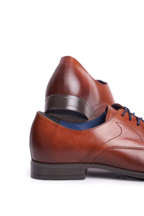 Półbuty Męskie Casual Skórzane Nikopol Brązowe 1735 BC40