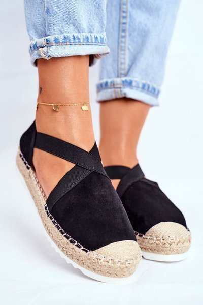 Espadryle Damskie z wycięciem Czarne Motive