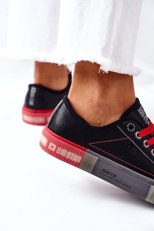 Damskie Skórzane Trampki BIG STAR II274134 Czarne