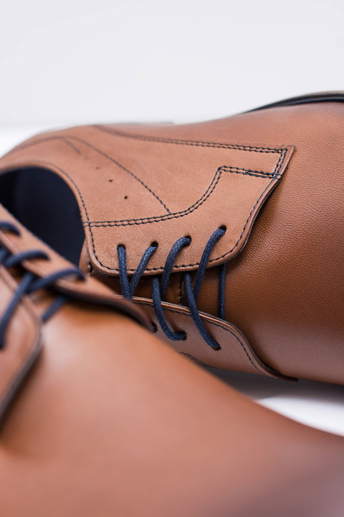 Nikopol Brązowe Skórzane Męskie Półbuty James