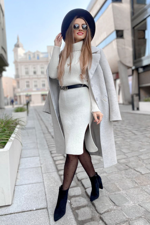 Zamszowe Botki Na Słupku Czarne Rinasa