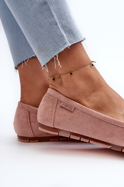 Mokasyny Damskie Eko Zamszowe Big Star NN274928 Memory Foam System Różowe