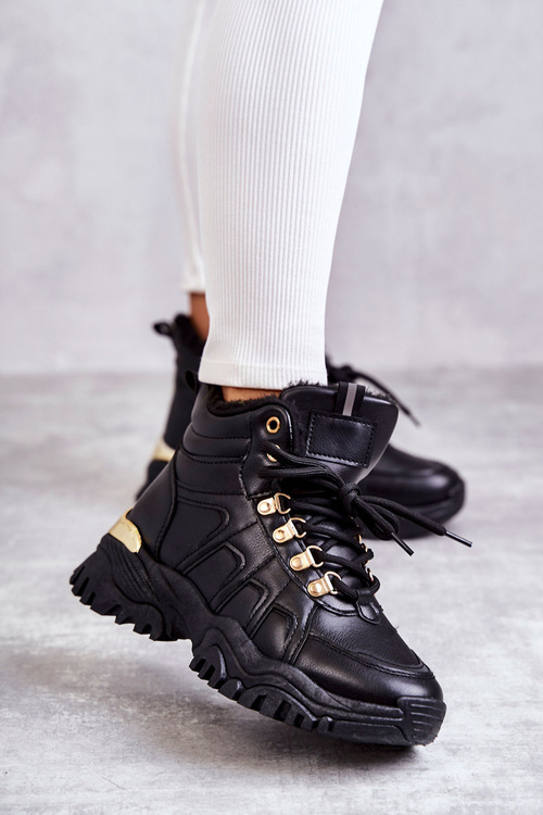 Damskie Ocieplane Trapery Czarne Hareshaw