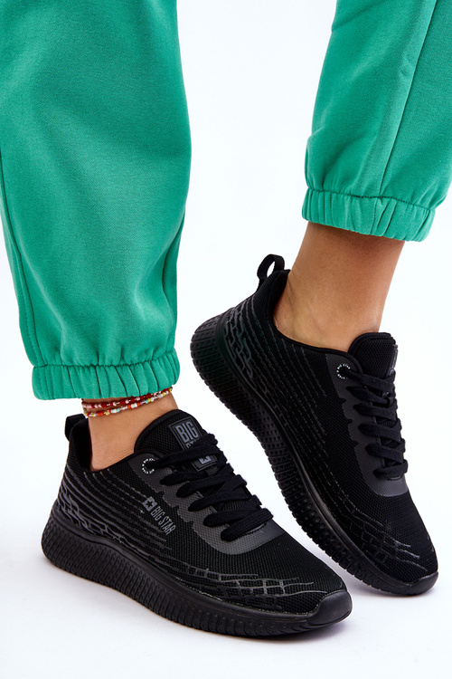 Damskie Siateczkowe Buty Sportowe Memory Foam System Big Star LL274662 Czarne