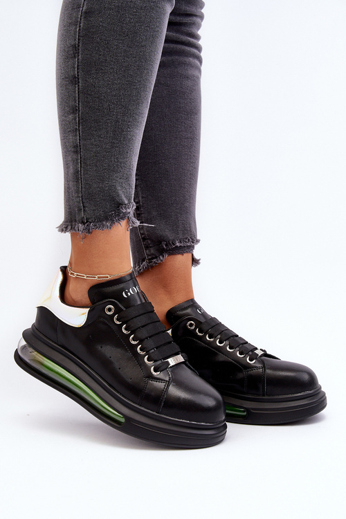Sneakersy Damskie Skórzane GOE NN2N4030 Czarne