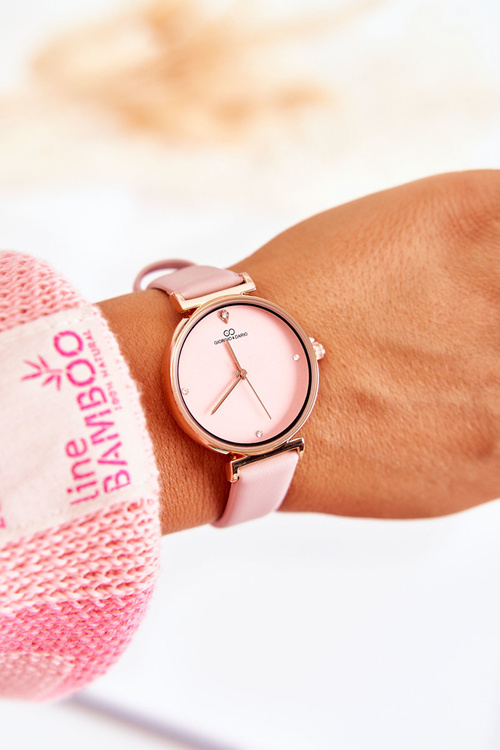 Damski Klasyczny Zegarek Na Skórzanym Pasku Giorgio&Dario Różowy