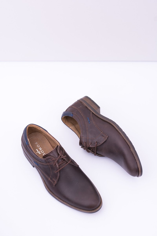 Wizytowe Męskie Skórzane Półbuty Brąz Santiago