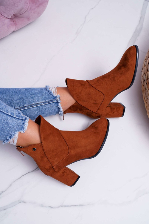 Botki Damskie Na Obcasie Sergio Leone Camel BT525