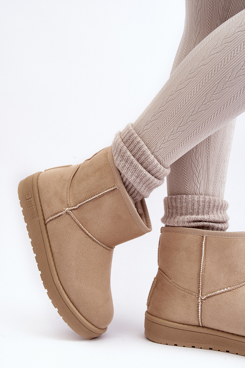 Damskie Śniegowce Ocieplane Futerkiem Beżowe Big Star MM274160