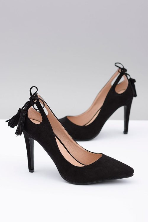 Szpilki damskie Lu Boo Czarne Zamszowe Loona