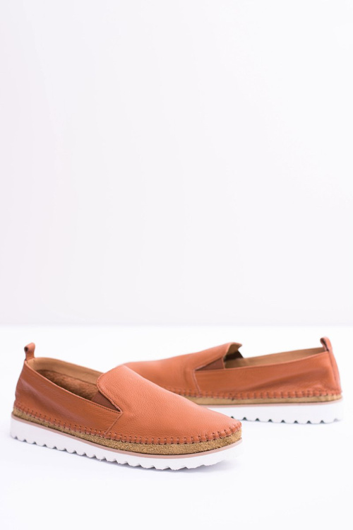 Brązowe Męskie Skórzane Mokasyny Perlugo