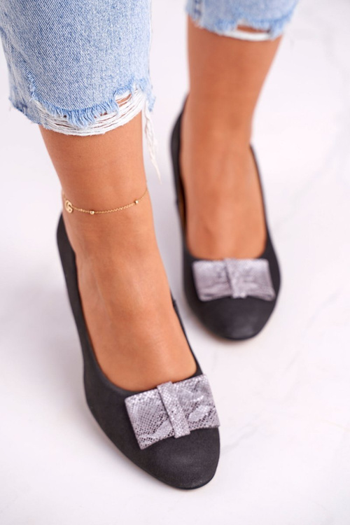 Czółenka Damskie Maciejka Zamszowe Grafitowe 3356A-43/00-1