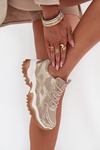 Buty Sportowe Sneakersy Damskie Big Star SS274014 HI-POLY SYSTEM Beżowo-Złote