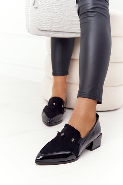 Eleganckie Półbuty Na Obcasie S.Barski Premium A15 Czarne