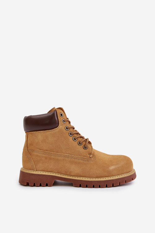 Zamszowe Ocieplane Trapery Męskie Big Star OO174136 HI-POLY SYSTEM Camel