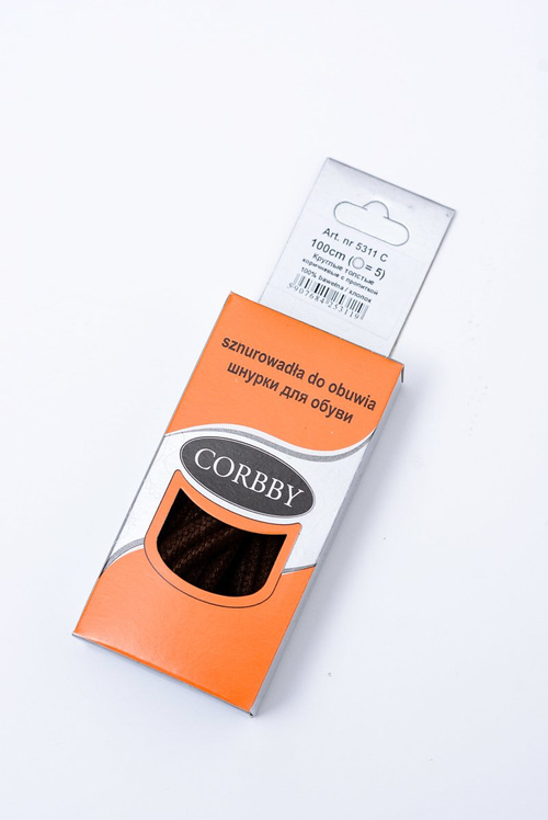 Corbby Brązowe Woskowane Grube Sznurowadła
