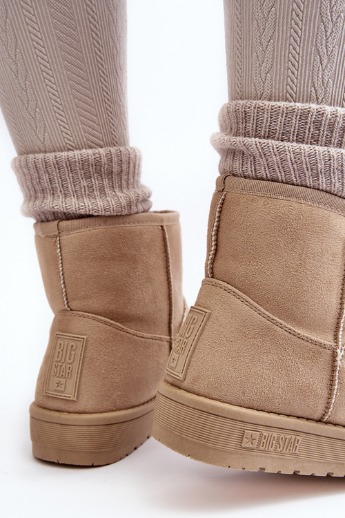 Damskie Śniegowce Ocieplane Futerkiem Beżowe Big Star MM274160