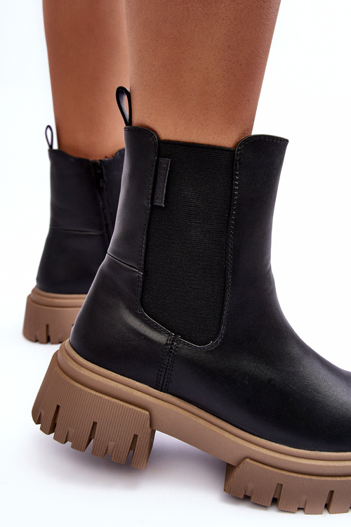 Ocieplane Masywne Botki Sztyblety Big Star MM274606 Czarne